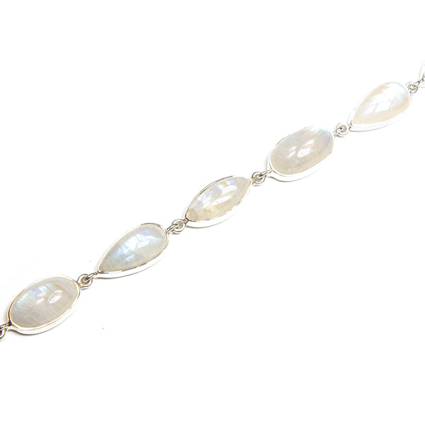 SS Rainbow Moonstone Oval, Pear & Marquis Toggle Bracelet