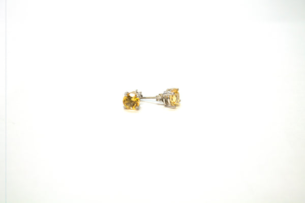 SS Citrine Circle Studs