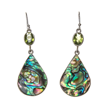 SS 2 Rough Peridot Dangle Earrings