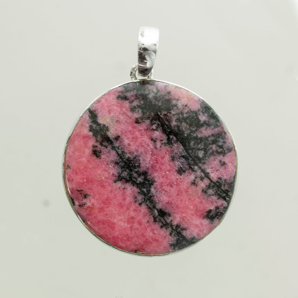 SS Round Rhodonite Pendant