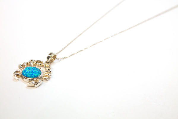 SS Created Opal Crab Necklace