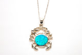 SS Created Opal Crab Necklace