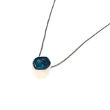 Sterling Silver Apatite Rough Bezel Necklace