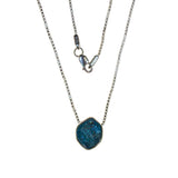 Sterling Silver Apatite Rough Bezel Necklace