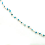 SS Simple 3mm Apatite Bead Link Necklace