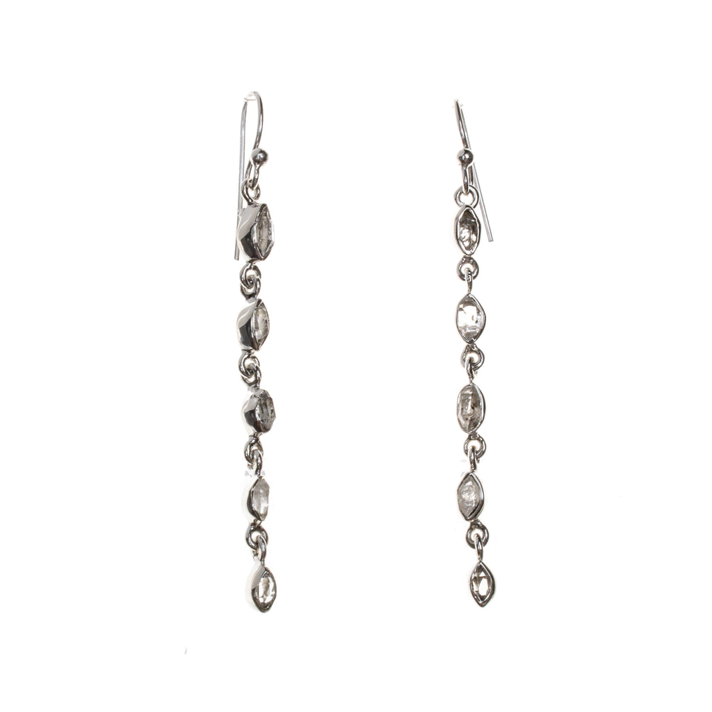 Sterling Silver Herikimer Diamond Drop Dangle Earrings