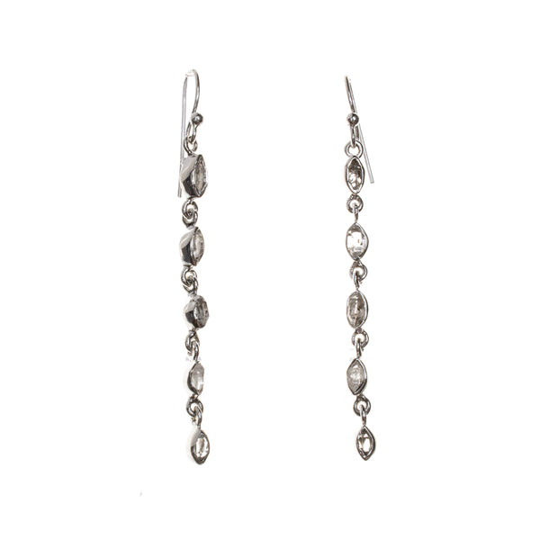 Sterling Silver Herikimer Diamond Drop Dangle Earrings