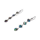 Sterling Silver Abalone Heart Dangle Earrings