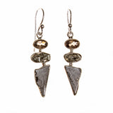 Sterling Silver Meteorite and Smokey Quartz Earrings