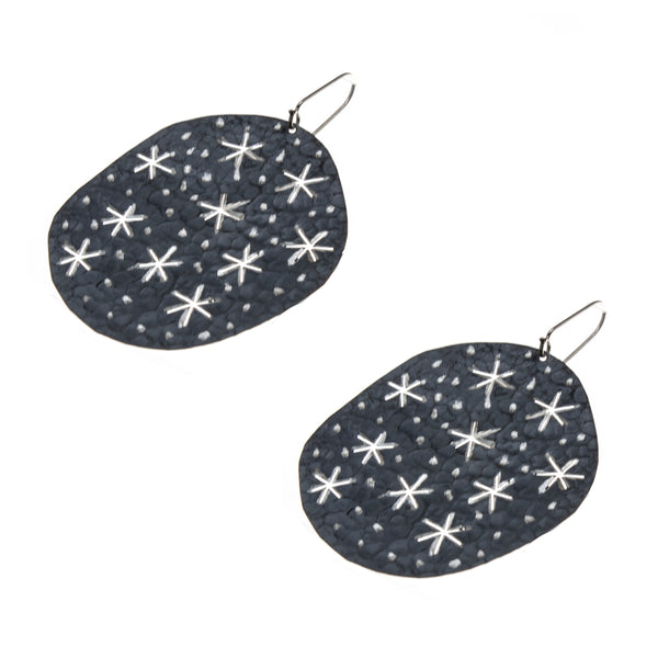 Oxidized Sterling Silver Starry Night Earrings