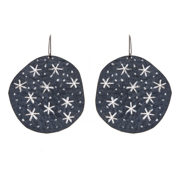 Oxidized Sterling Silver Starry Night Earrings