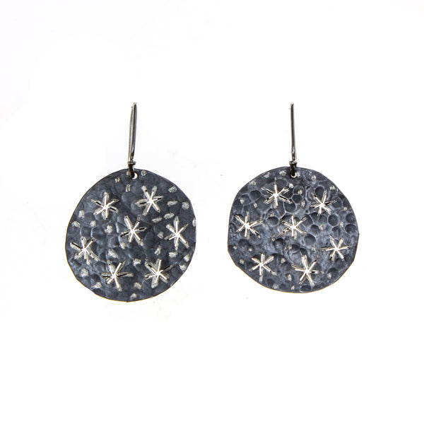 Oxidized Sterling Silver Starry Night Earrings