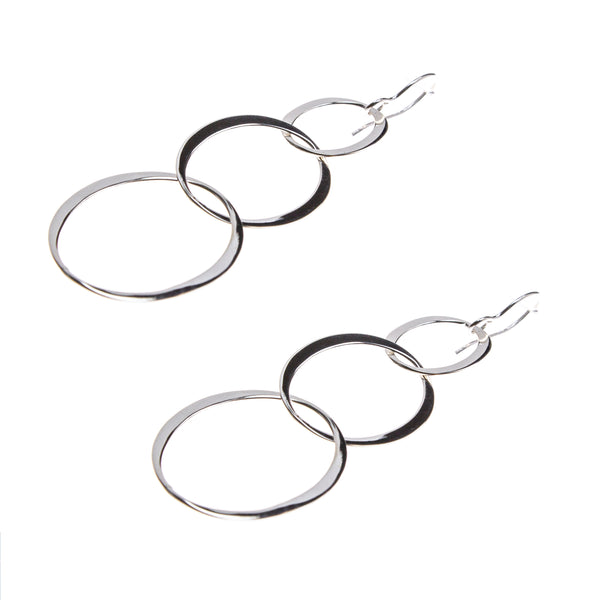 Sterling Silver Graduating Circles Dangle Earring