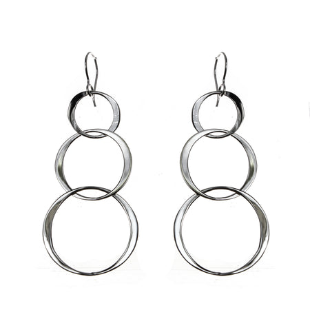 SS Rough Silicon Quartz Pronged Earrings