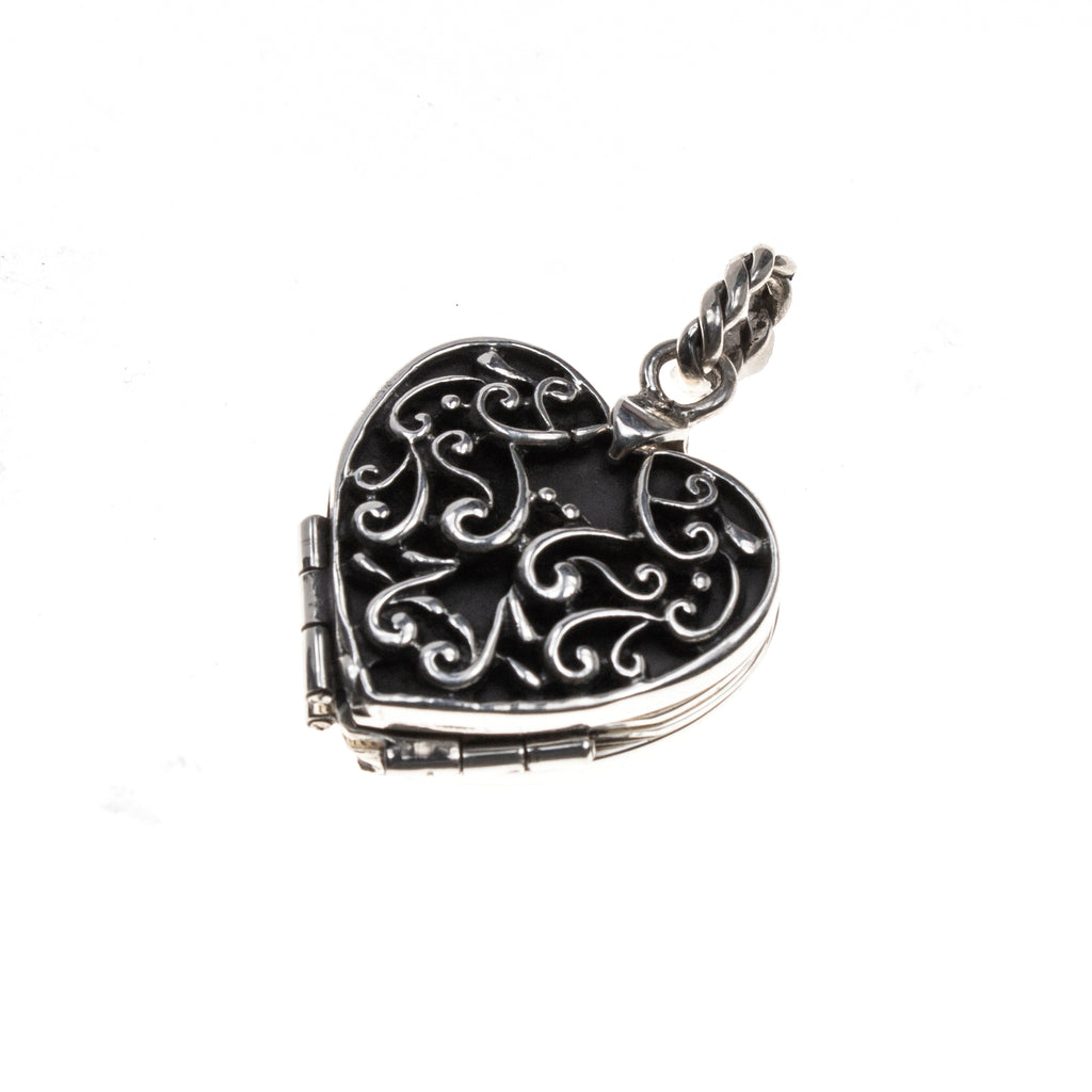 Sterling Silver Quatrefoil Heart Locket