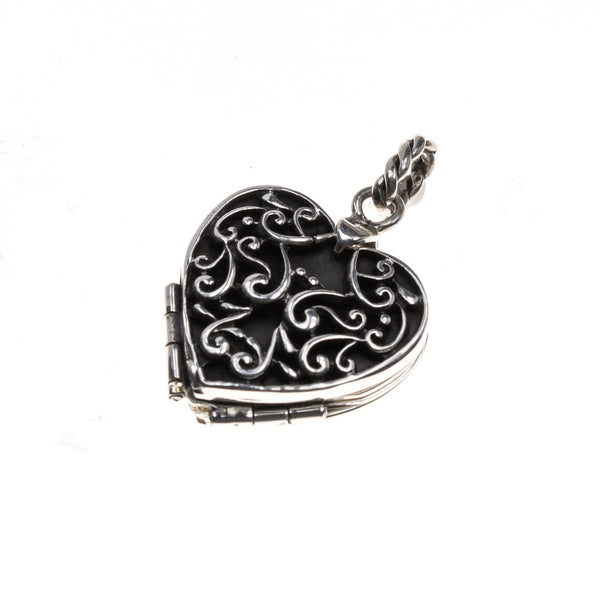 Sterling Silver Quatrefoil Heart Locket