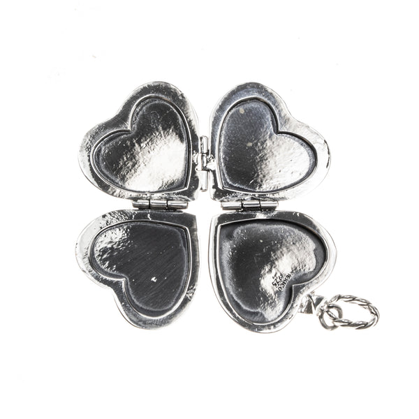 Sterling Silver Quatrefoil Heart Locket