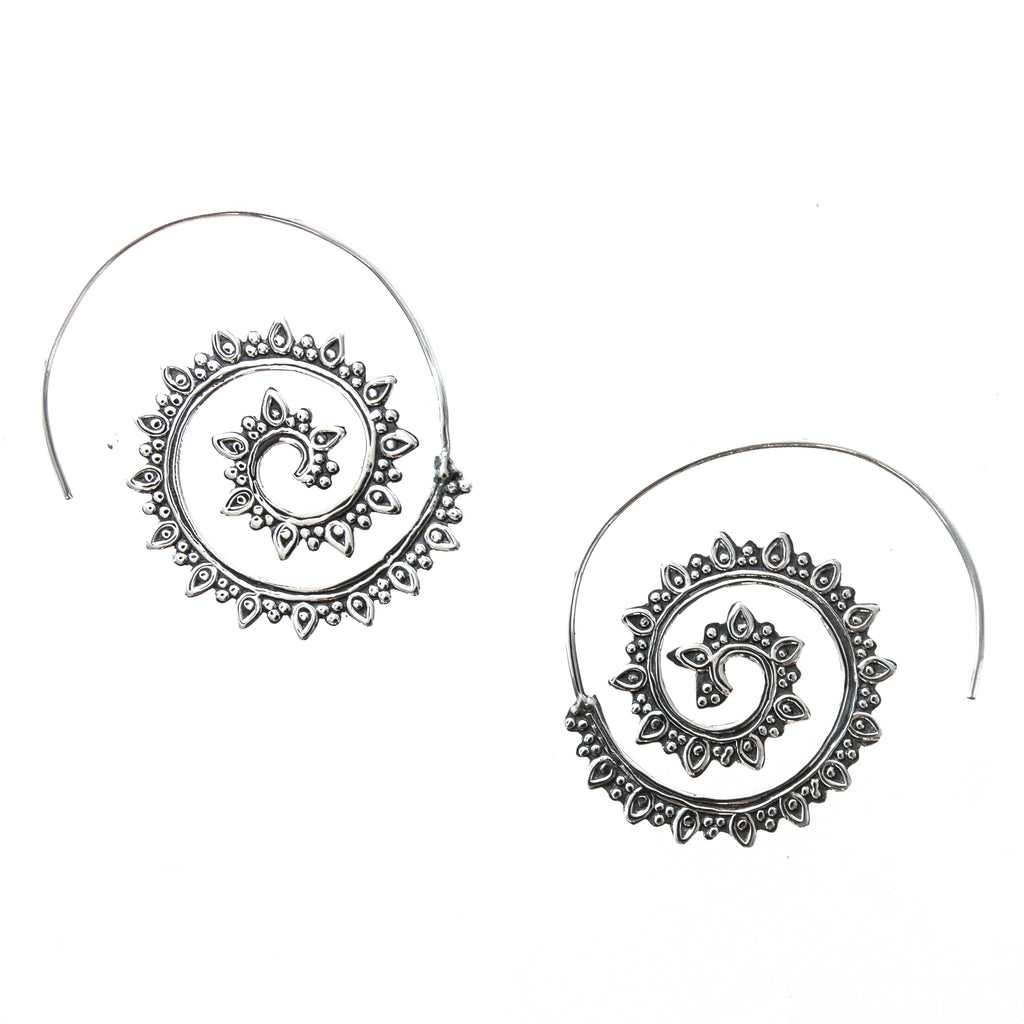 SS Boho Endless Spiral Hoop Earrings