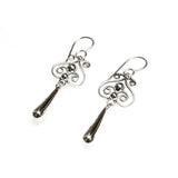 SS Filigree with Bat Dangle Earrings