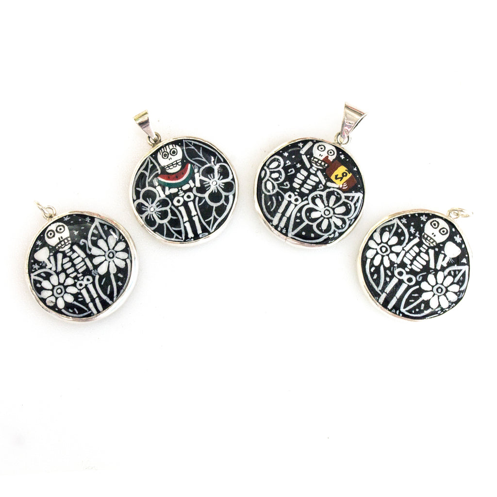 SS Ceramic Day of the Dead Pendants