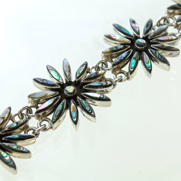 SS Abalone Flower Toggle Bracelet