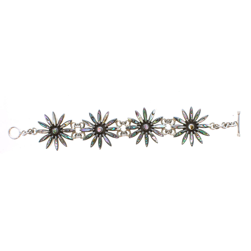 SS Abalone Flower Toggle Bracelet