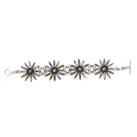 SS Created Emerald and CZ Flower Stud Earrings