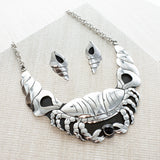 SS Crab & Conch with Onyx Necklace & Earrings Set