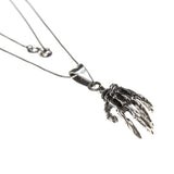 Sterling Silver Hand Bones Necklace