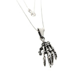 Sterling Silver Hand Bones Necklace