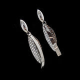 SS Marquise Weave/Polish Layered Drop Earrings