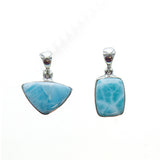 SS Small Assorted Larimar Bezel Pendants