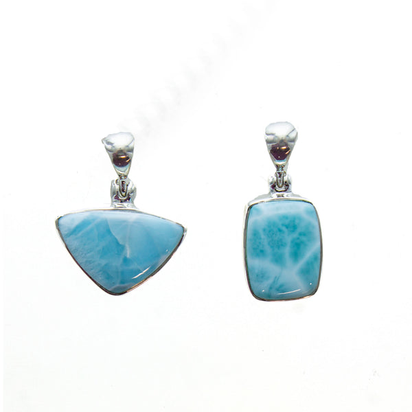 SS Small Assorted Larimar Bezel Pendants