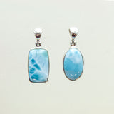 SS Medium Assorted Larimar Bezel Pendants