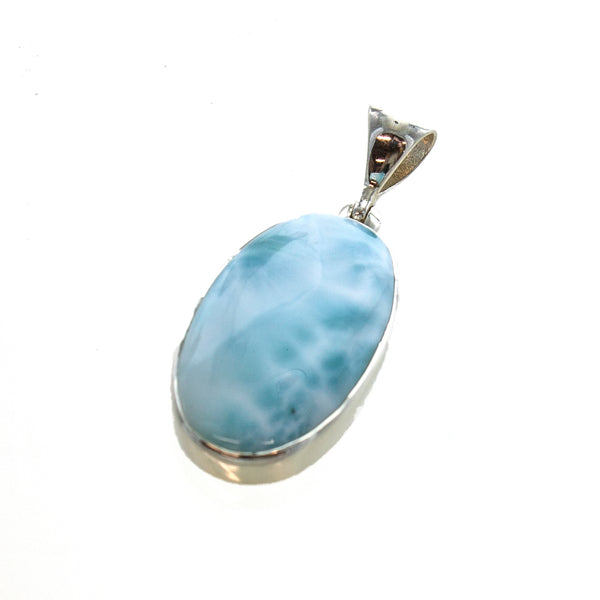 SS Larimar Oval Bezel Pendant