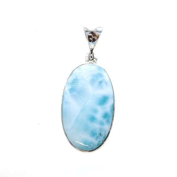 SS Larimar Oval Bezel Pendant