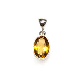 SS Small Citrine Bezel Pendant