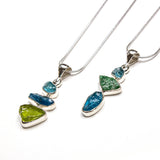 SS Peridot, Blue Topaz, Apatite, Kyanite & Chromium Diopside Assorted Necklaces