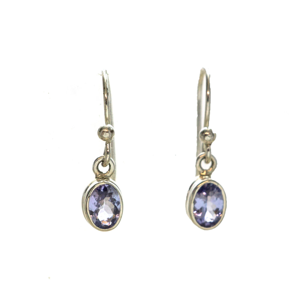SS Tanzanite Oval Bezel Earrings