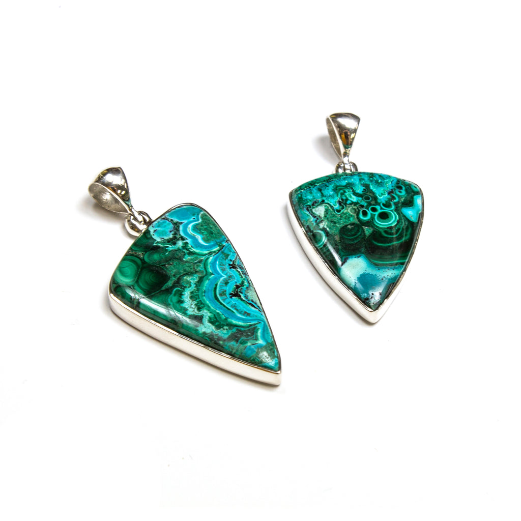 SS Chrysocolla Bezel Pendants