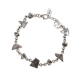 Sterling Silver Meteorite and Pyrite Link Bracelet