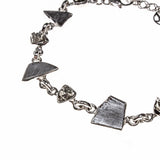 Sterling Silver Meteorite and Pyrite Link Bracelet