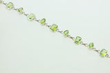 SS Peridot Oval and Diamond Bezel Bracelet