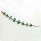 SS Chrysocolla Bezel Link Bracelet