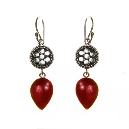 SS Small Pear Indian Rainbow Moonstone Pendants