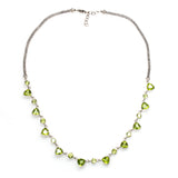 SS Round and Trillion Peridot Necklace