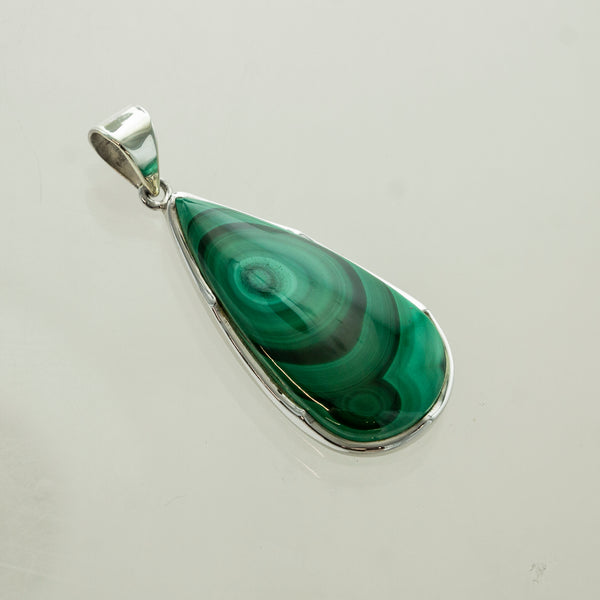 SS Malachite Pear Pendant