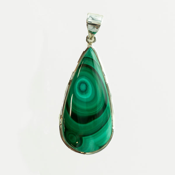 SS Malachite Pear Pendant