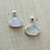 SS Small Squat Pear Rainbow Moonstone Pendants