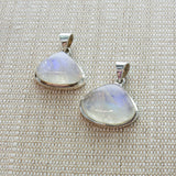 SS Small Squat Pear Rainbow Moonstone Pendants